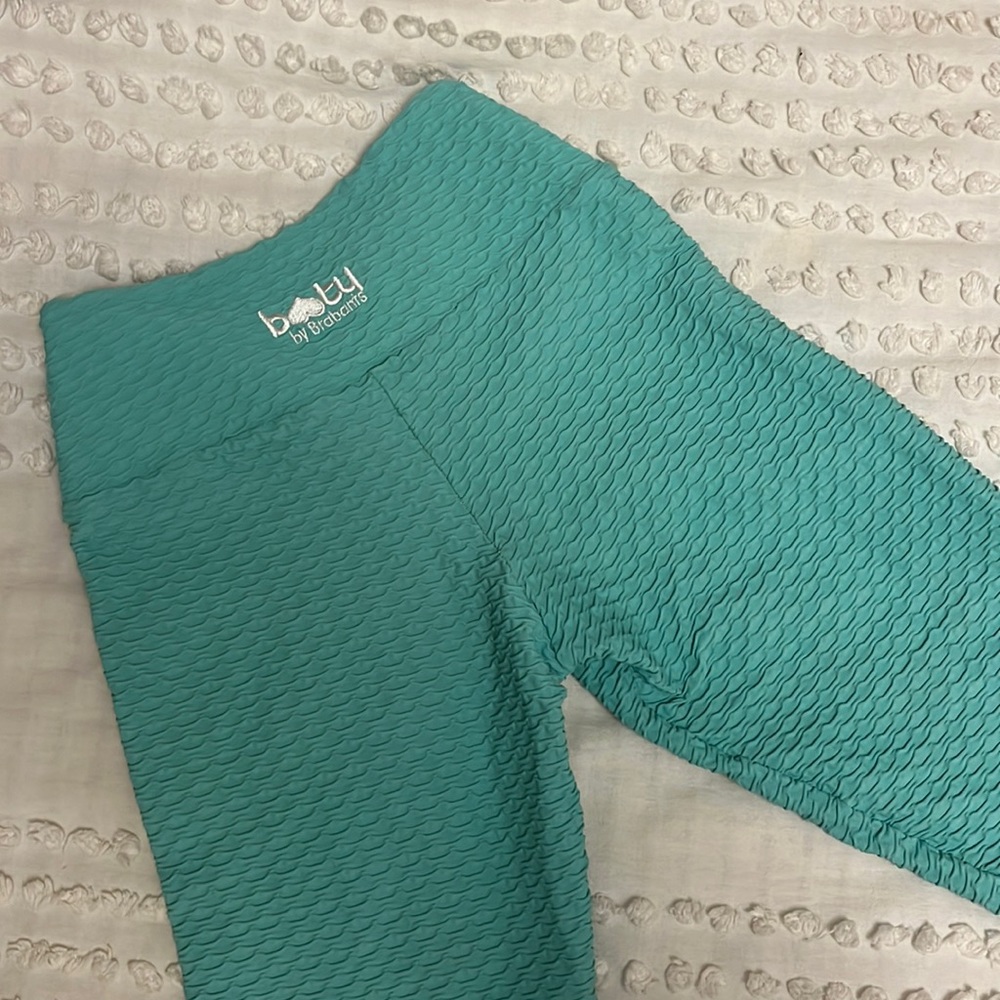 BOOTY BY BRABANTS BRIGHT BLUE/TURQUOISE CROPPED CROCO LEGGING